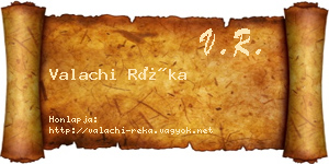 Valachi Réka névjegykártya